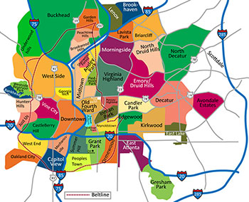 atlanta neighborhoods map